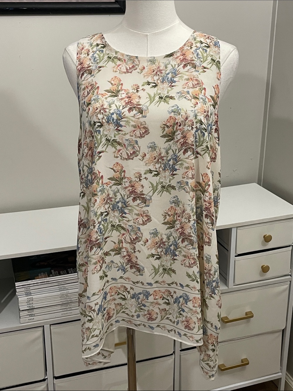 Max Studio Floral Tunic Blouse (XL)